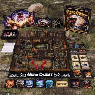 Alternate gameboard side HeroQuest First Light alternate board layout and components